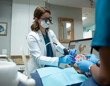 Dr Rowe with a patient